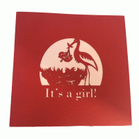 pop-up it's a girl kaart